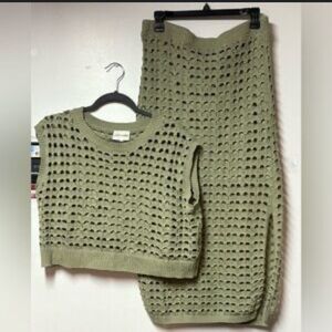 Olive Green crochet skirt